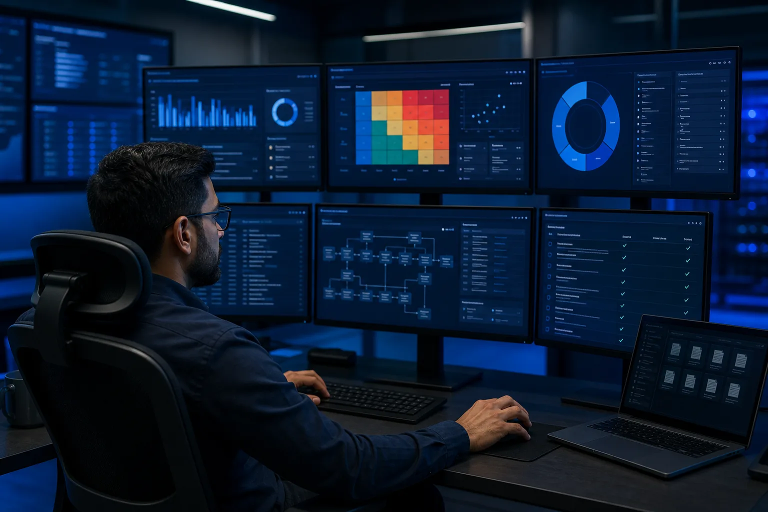 Governance professional practicing audit, risk, and control mapping workflows
