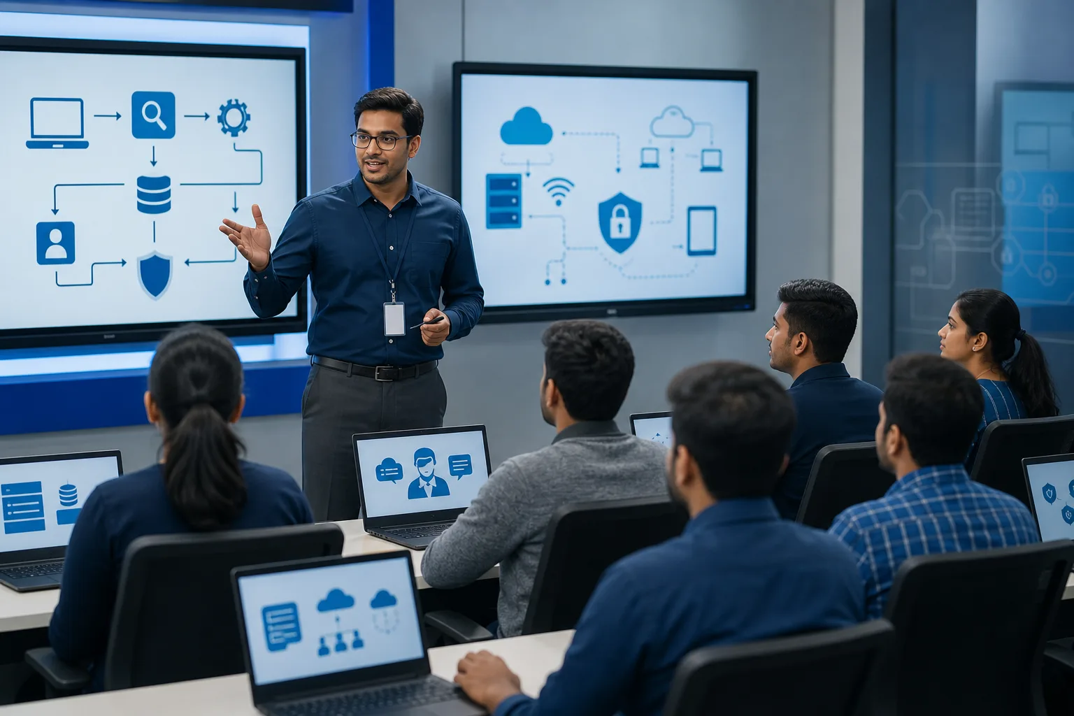 IT trainer teaching junior staff troubleshooting, tickets, and foundational IT workflows
